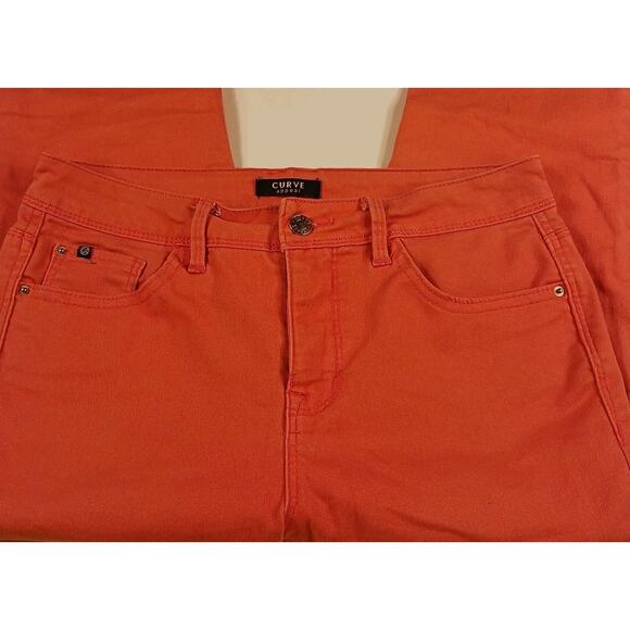 Curve Appeal Capri Jeans Women's Size 6 Coral Straight Mid Rise Cotton Blend EUC - Picture 6 of 16